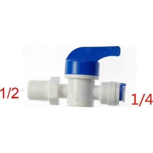 2pcs 1/2" OD Tube Quick Connection 1/4" Pipe Type T Connector RO Water Reverse Water