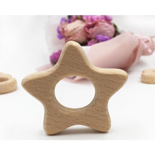 3pcs Wooden bead elephant cat shap Teether toys Can Chew Nursing Accessories Bracelet/Necklace Pendant Activity Gym Toy bird