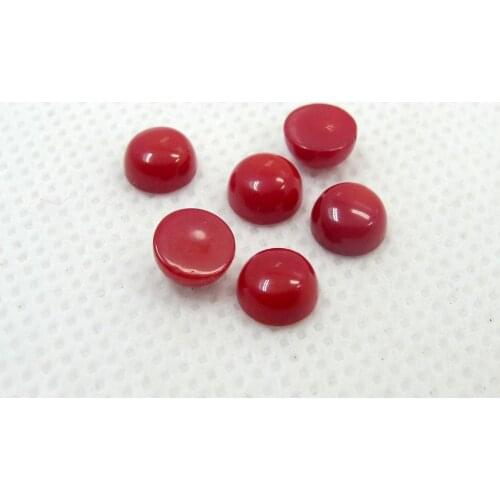 4pcs/lot Semi Precious Stone Jewelry Cabochons Red Coral 8mm Round Fashion Jewelry Cabochon for Coral Stone Jewelry Making