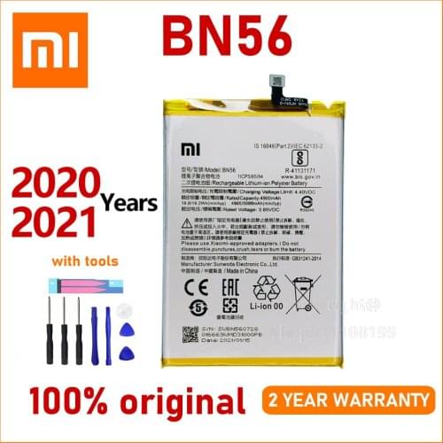 Xiao Mi New 100% Original BN56 5000mAh For Xiaomi POCO M2 Pro Redmi 9A 9C Mobile Phone Batteries Batteria With Gift Tools