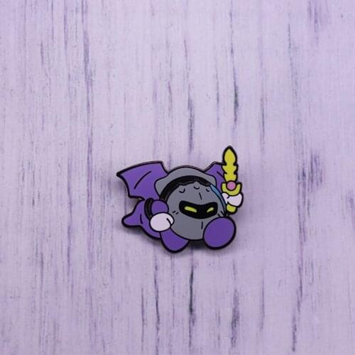 Meta knight Holding Sword Cartoon Lapel Pin Japanese Anime Enamel Brooch For Coat Scarf Sweater Badge