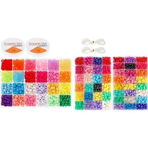 2 Set Pony Beads String for Bracelet Jewelry Making Pony Beads for Friendship Bracelet,Jewelry Making Hair Braids