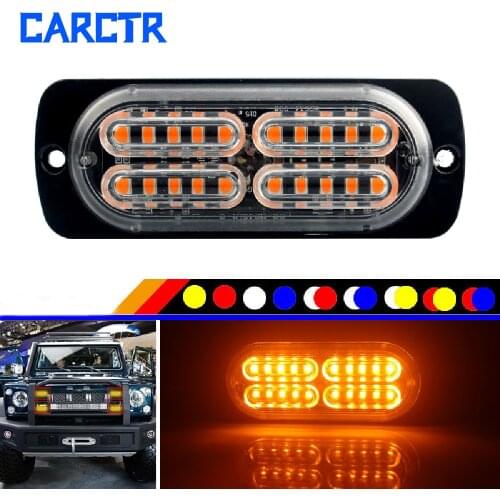CARCTR 1Pcs 9-30V 20LED Ultra-thin Strobe Light Truck Side Warning Flashing Waterproof High Power Warning Light Accessories