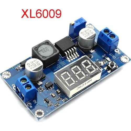 DC-DC 4.5-32V to 5V-52V XL6009 Boost Step-up Module + LED Voltmeter DC-DC Boost module with adjustable voltage meter dis