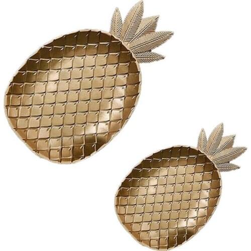 Nordic Decorative Tray Gold Pineapple Shape Serving Tray Jewelry Pallet Fruit Snack Dish Table Storage Organizer