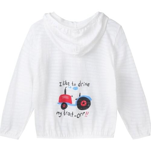 Kids Girls Boys Sun Protection Hoodie Jacket Coats Long Sleeves Cartoon Lovely Pattern Sun Protection Coat Children Skinsuits