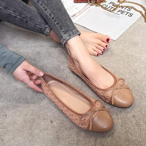 Breathable women comfort loafers ballerina shoes women casual korean style luxury shoes women designers slip on Plus size 44