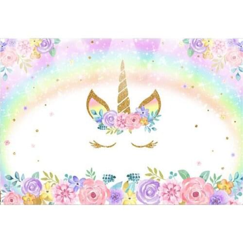 Photo Background Unicorn Party Baby Shower Birthday Photography Backdrops Customized Photo Booth Backdrops for Photo Studio