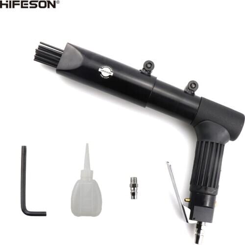 HIFESON Standard Pneumatic Gun-shaped Rust Remover Metal Air Rust Remover Painter 19PCS 3mm Round Head Steel Needle
