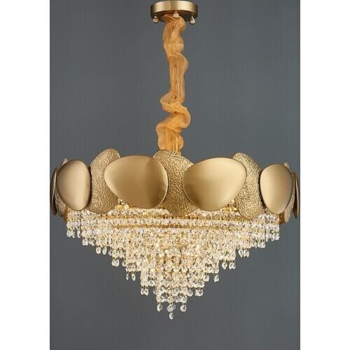 Postmodern crystal chandelier light luxury creative stainless steel Nordic living room bedroom dining high-end chandelier