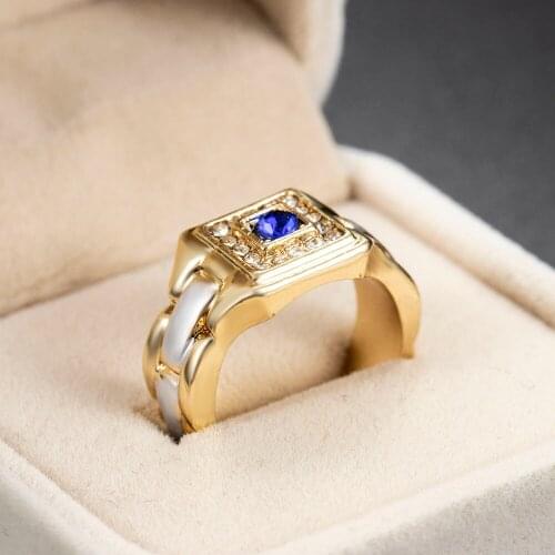 Creative Gold Colors Hip Hop Ring for Men Punk Style Inlaid Zircon Party Punk Motor Biker Rings Fashion Jewelry Gift 2021 New