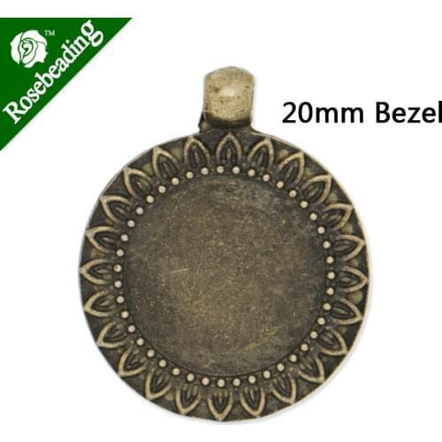 10 PCS 20mm Round Pendant blank for Jewelry making,Antique Bronze