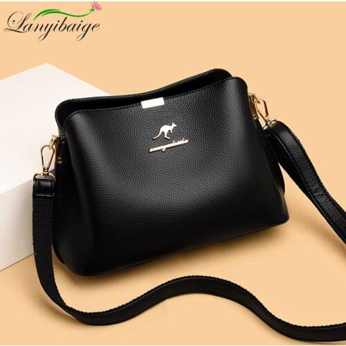 Hot Sale PU Leather Messenger Bag Ladies 2021 Large Capacity Fashion Ladies One Shoulder Casual Messenger Bag Handbag Sac A Main