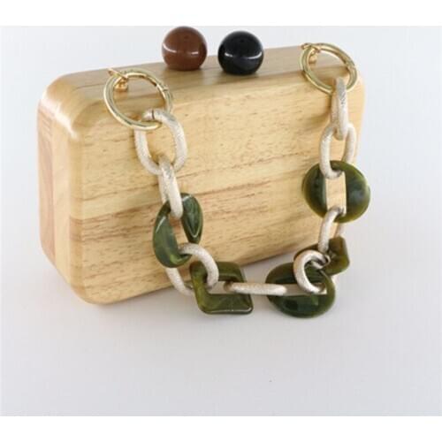 Fashion round and square acrylic and metel bag chain accessories