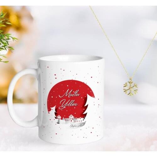 Personalized Christmas Happy Birthday Mug and Snow Them Kolye-1