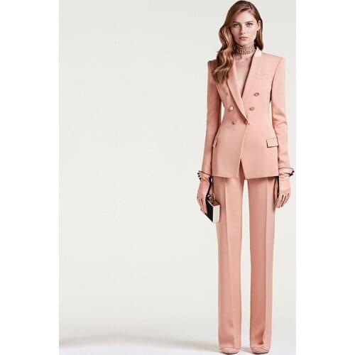 Jacket+Pants Womens Business Suit Female Office Uniform Ladies Formal Trouser Suit Double Breasted Womens Tuxedo Custom