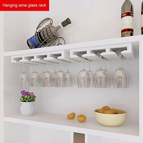 Household Wine Glass Rack Solid Wood Upside Down Hanging Goblet Cup Holder Storage Organizer Bar Pub Shelf Rack for Wine Cabinet