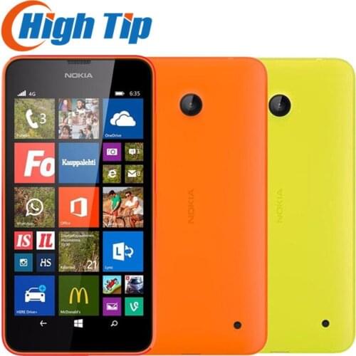 Unlocked Original Nokia Lumia 635 4.5" Quad Core Windows Cellphone 830mAh 8G ROM 5.0MP WIFI GPS 4G LTE smartphone Mobile Phone