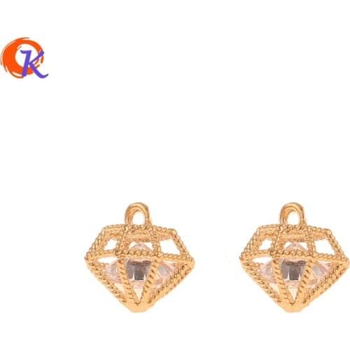 Cordial Design 30Pcs 9*9MM Jewelry Accessories/DIY Making/CZ Charms/Genuine Gold Plating/Hand Made/Earring Findings/Pendant