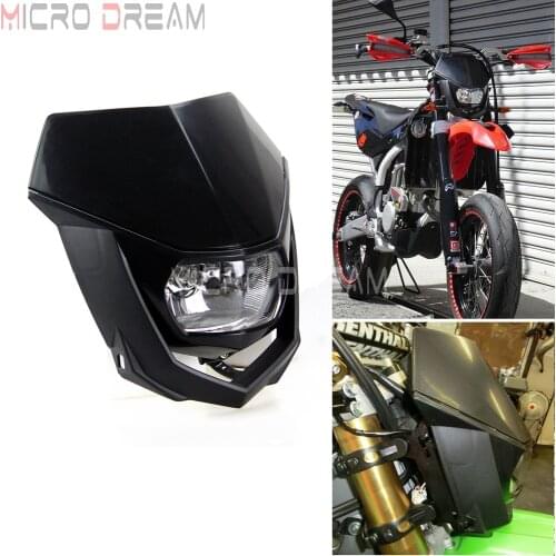 Motocross Dirt Bike Offroad Enduro H4 Headlight Universal 12V 35w Motorcycle Headlamp Mask for Honda Yamaha Suzuki CRF WRF DR YZ