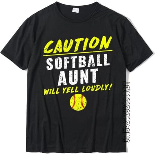 Girls Fastpitch Softball Funny Aunt Sweatshirt Normal Tops Tees Cotton Men T Shirt Normal Funky