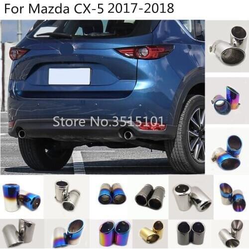 Car Rear Back Protect Muffler Pipe Stainless Steel Outlet Dedicate Exhaust Tip Tail 2pcs For Mazda CX-5 CX5 2017 2018 2019 2020