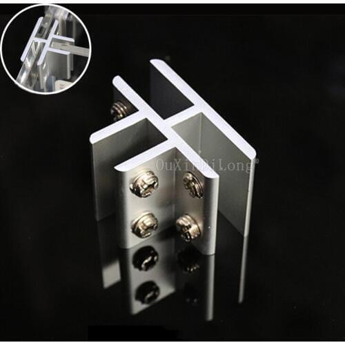10PCS 3Ways Flat Glass Clamp T Bracket Holder for Window Handrail Glass Aluminium Clamps for 10-12mm Glass GF180