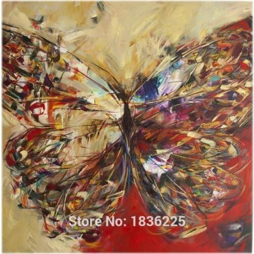 2019 Unique Design Modern Butterfly Painting for Living Room Decoration High Quality Oil Painting On Canvas Knife Animals