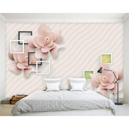 Beibehang 3D photo wallpaper modern embossed flower art mural bedroom living room sofa TV background wall 3d wallpaper tapety