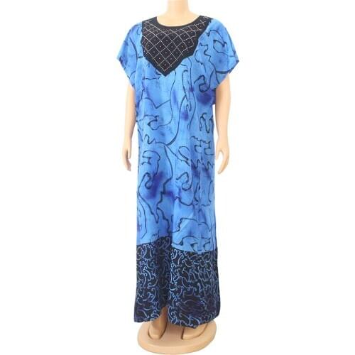 4 colors African Clothes Appliques Beaded Patchwork Dress Women Autumn Long Sleeve Loose Casual Maxi Dresses