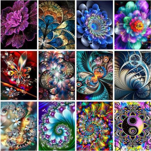 Huacan Diamond Embroidery Mandala Flower Full Square/round Diamond Painting Mosaic Fantasy Floral Home Decor Wall Stickers
