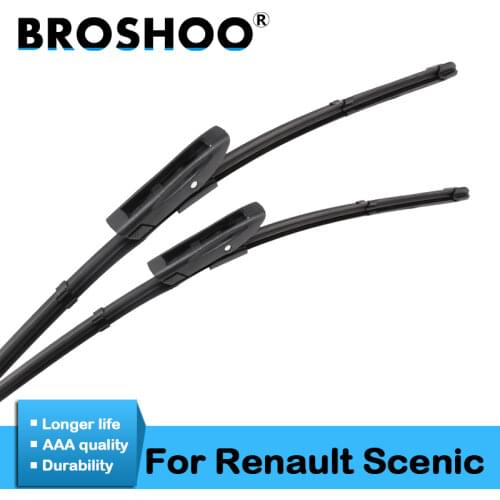 BROSHOO Car Wiper Blades For Renault Scenic MK2 MK3 MK4 2005 2006 2007 2008 2009 2010 2011 2012 2013 2014 2015 2016 2017 2018