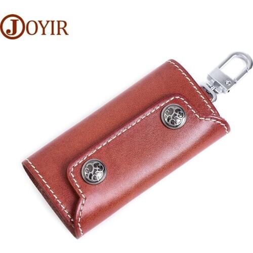 JOYIR Genuine Leather Men Key Wallet Holder Business Organizer Housekeeper Keychain Covers Key Case Bag High Quality