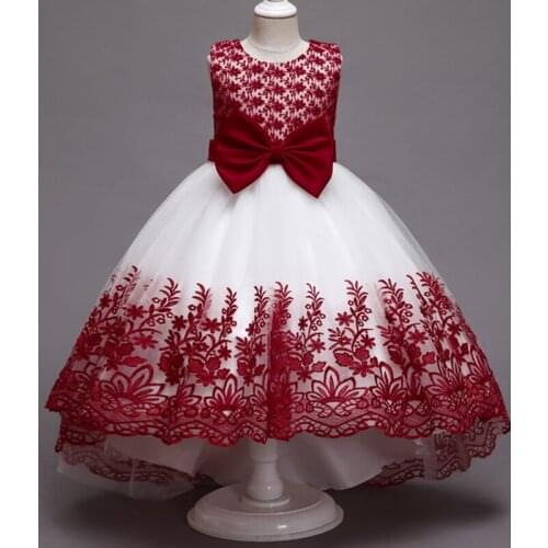 Girl Dress Lace Appliques Tutu Children Kids Clothes For Baby Birthday Dresses Child Formal Wedding Party Clothing