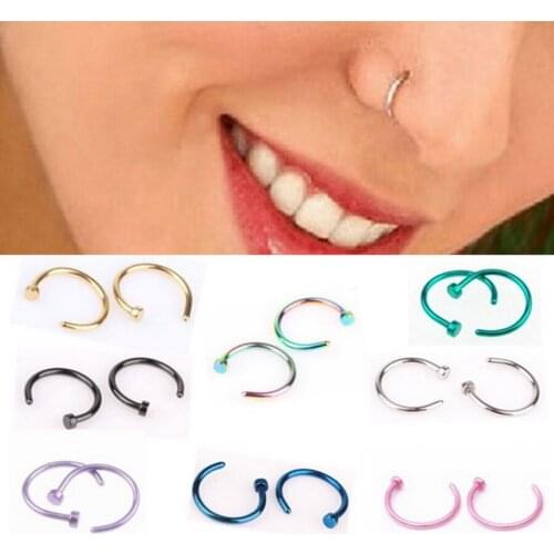 DHL or fedex 1000pcs/lot U Shaped Fake Nose Hoop Septum Rings Stainless Nose Piercing Fake Piercing Jewelry