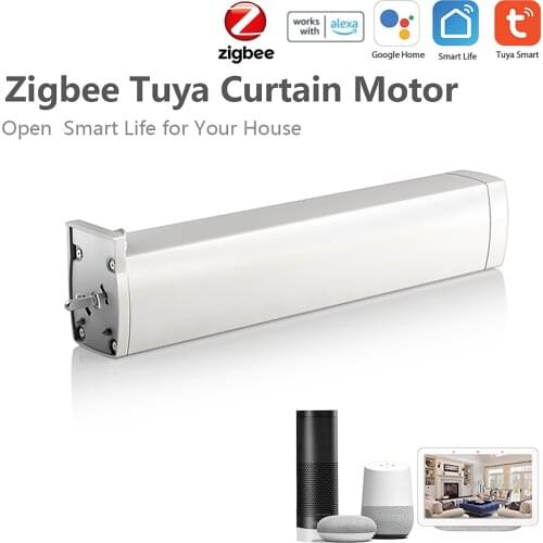 Tuya Smart Zigbee Electric,Motorized Curtain Motor Auto Track Timing APP Remote Control Compatible with Alexa Google Home