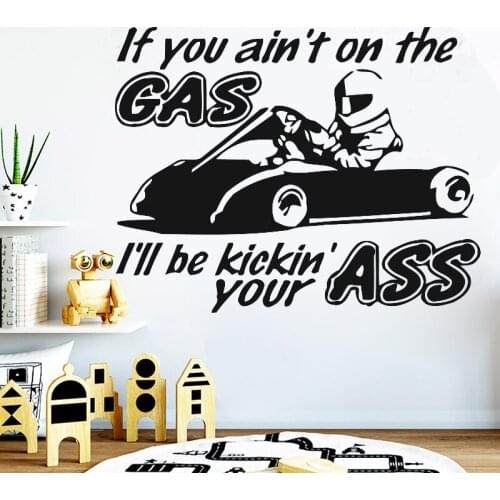 Racing Car Quote Wall Decal Racing driver Home Decoration Customized Sticker For Kids Room Wall Decor Vinyl Art Wallpaper X277
