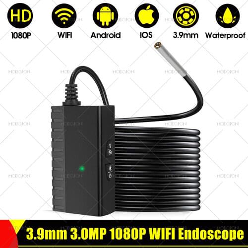 3.9mm 3.0MP 1080P WIFI Endoscope Camera 1200mAh Car Pipeline Inspection Videoscope Snake Borescope For iOS iphone Android Tablet