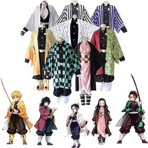 Anime Demon Slayer Cosplay Costume Tsuyuri Kanawo Kamado Tanjirou Kochou Shinobu Cloak Halloween Christmas Party Uniform Unisex