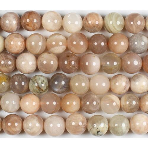 Natural Smooth Sunstone 4-14mm Round Beads 15inch ,Wholesale For DIY Jewellery Free Shipping