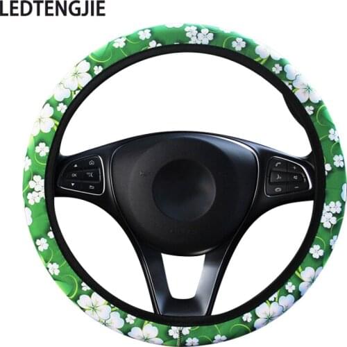 LEDTENGJIE New Style Car Steering Wheel Cover Sunflower Flowers Elastic Band Acyclic Grip Cover