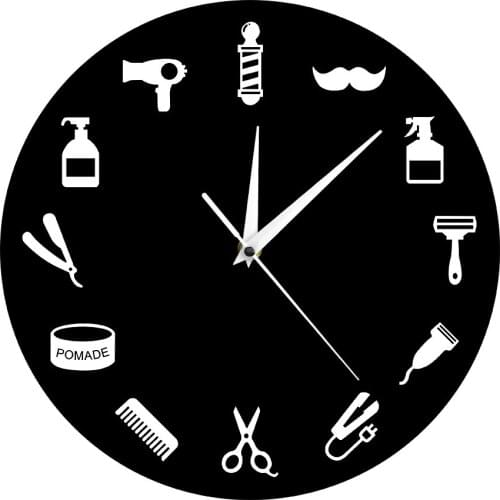 Barber Shop Wall Clock Modern Design Barber Tools Hairstylist Business Sign Beauty Salon Home Decor Wall Watch Time Clock