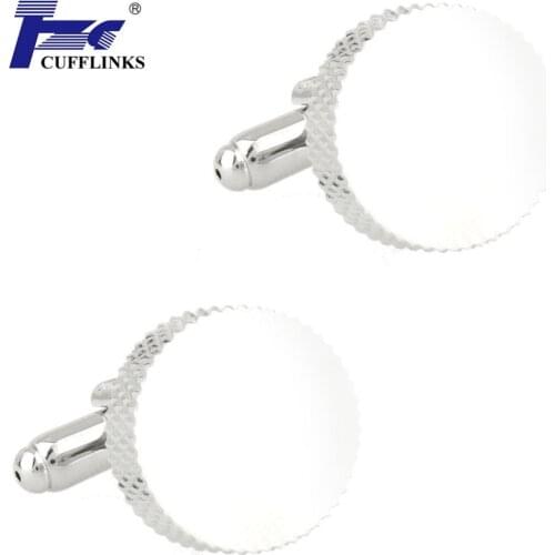 New Arrival Novelty Round Metal Cufflink Cuff Link 2 Pairs Free Shipping TZG Brand