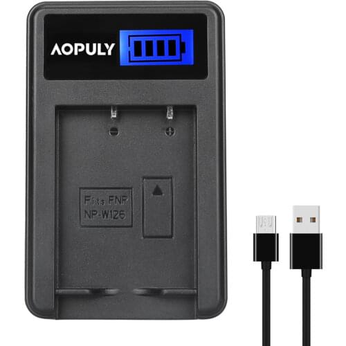 AOPULY NW-W126 USB Battery Charger for Fujifilm NP-W126 and Fuji FinePix HS30EXR HS33EXR HS50EXR X-A1 X-E1 X-E2 X-M1 X-Pro1 X-T1