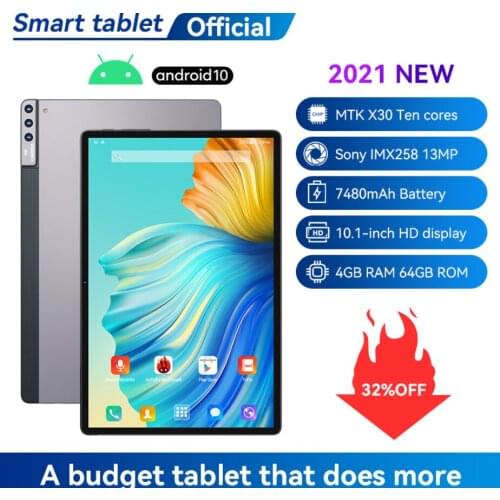 2021 New Cool 10.1 inch Android 10 tablet 4G call ten-core full Netcom dual card WiFi HD screen 4+64G