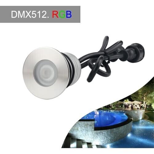 10pcs RGB underwater light IP68 swimming pool spots LED high quality DC 12V 24V 3W DMX512 RGB led lamp fountain multicolor light
