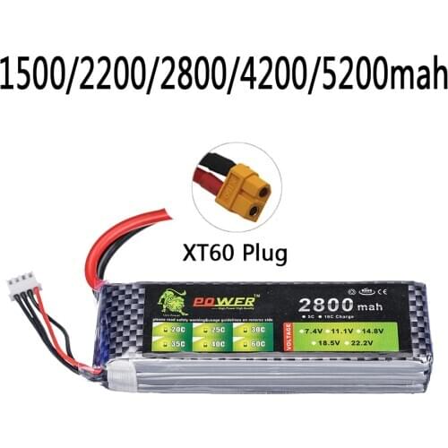 XT60 plug) LION POWER 1500mAh 2200mah 2800mah 4200mah 5200mah 11.1v lipo battery For RC toy Car Airplane Helicopter Boat