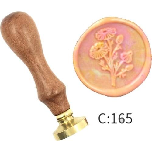 Natural Plant Leaf Wax Stamp Exquisite Paint wood handle,DIY Ancient Seal Retro Stamp,Personalized Stamp Wax Seal High Quality65