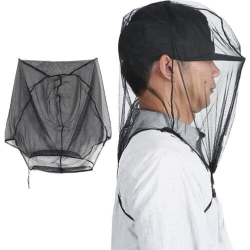 Outdoor Camping Anti Mosquito Bug Bee Insect Mesh Hat Wear-resistant Fishing Mesh Fabric Visible Head-Protector Face Net Cover