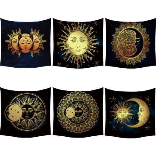 Sun and Moon Psychedelic Wall Tarots Tapestry Divination Altar Tarots Tablecloth